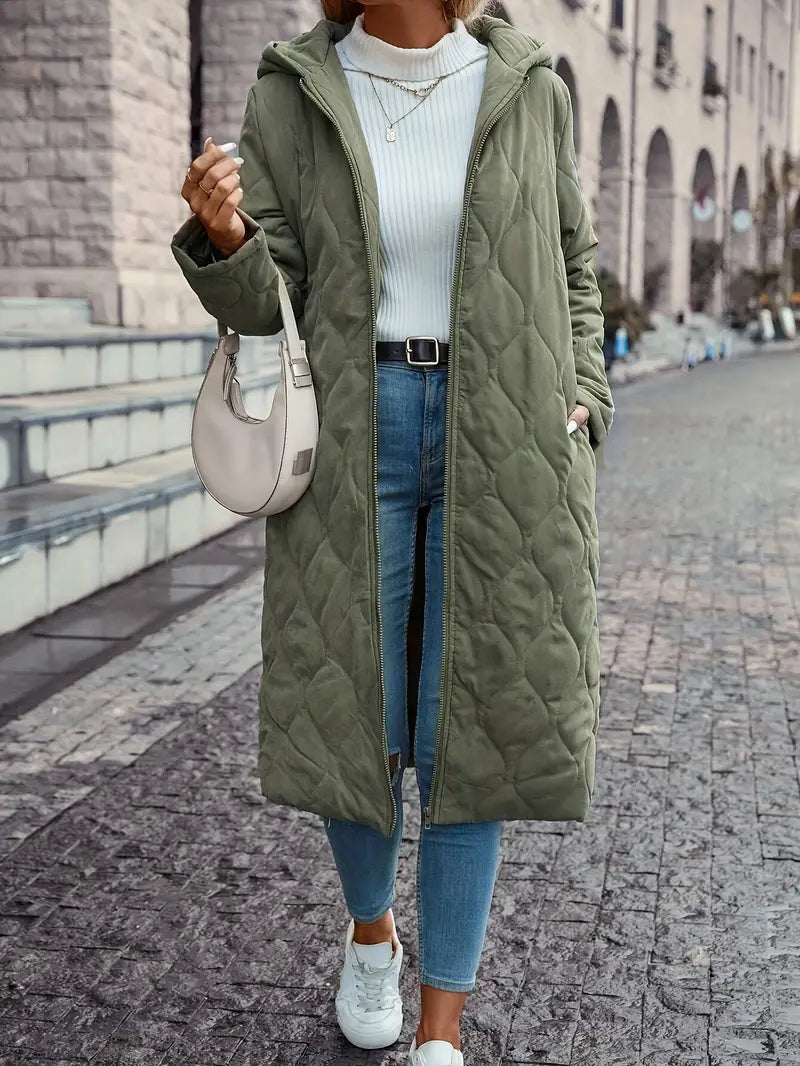 Dames Trenchcoat Zwart Gewatteerd Lange Jas - Mode Vibes
