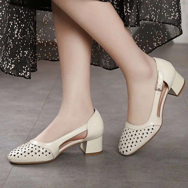 Elegant Steps Zomer Leren Sandalen