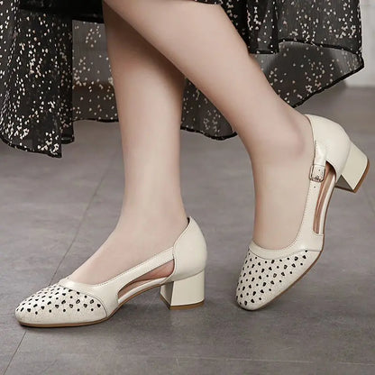 Elegant Steps Zomer Leren Sandalen