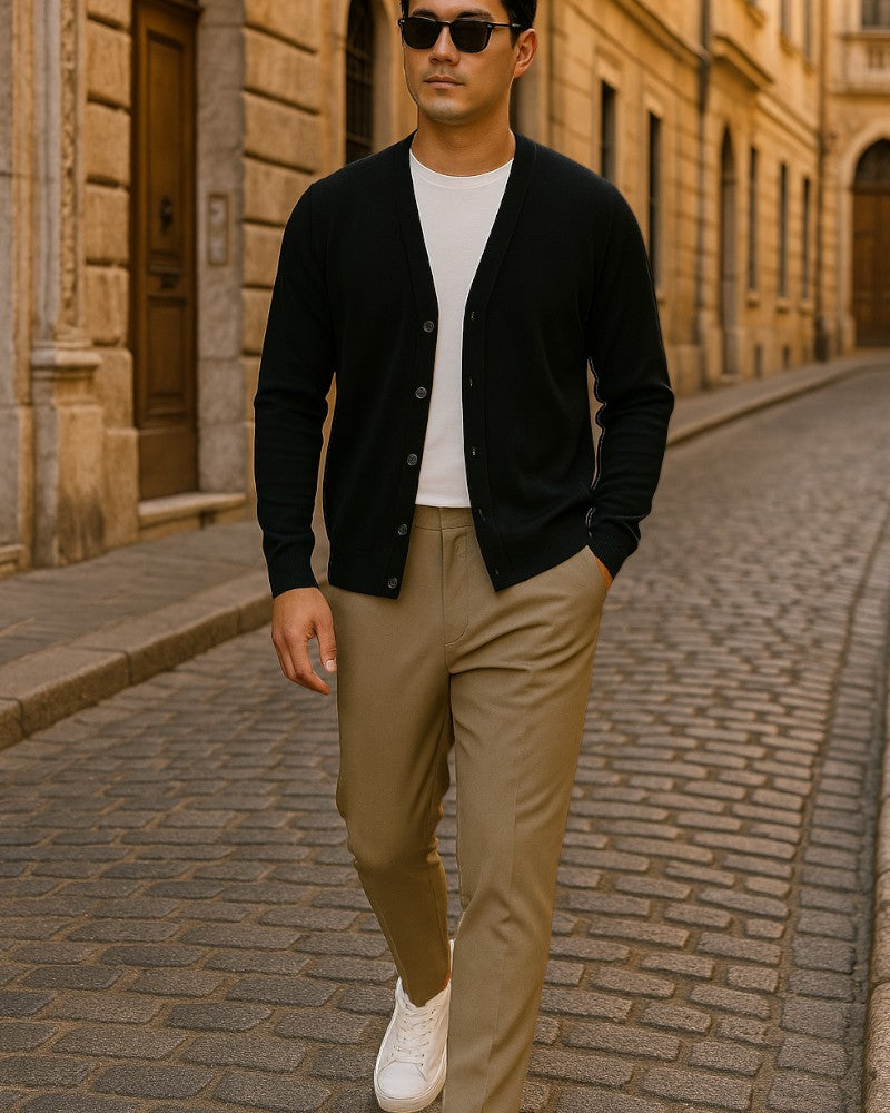 Lichtgewicht gebreide cardigan voor heren met knopen 4