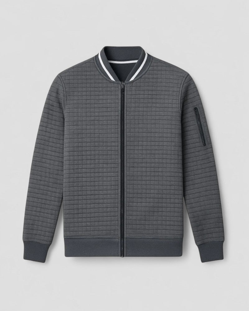 Lichtgewicht gewatteerd vest met rits voor heren van katoenmix 1