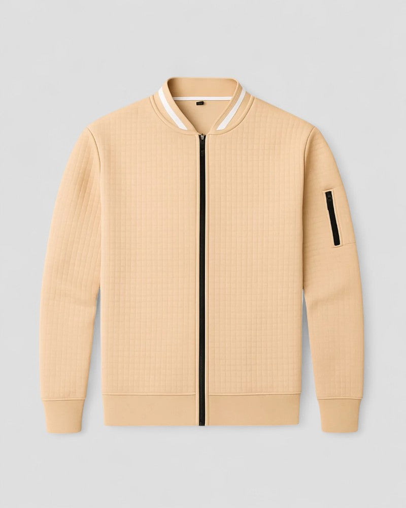 Lichtgewicht gewatteerd vest met rits voor heren van katoenmix 5