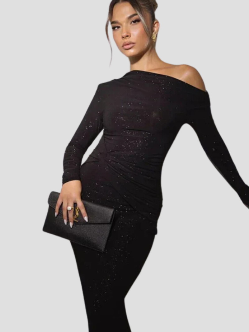 Glitter Maxi Jurk Feestelijk voor Vrouw Nieuwjaar - Mode Vibes