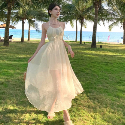 Betoverende Zomerse Backless Fee Lange Jurk