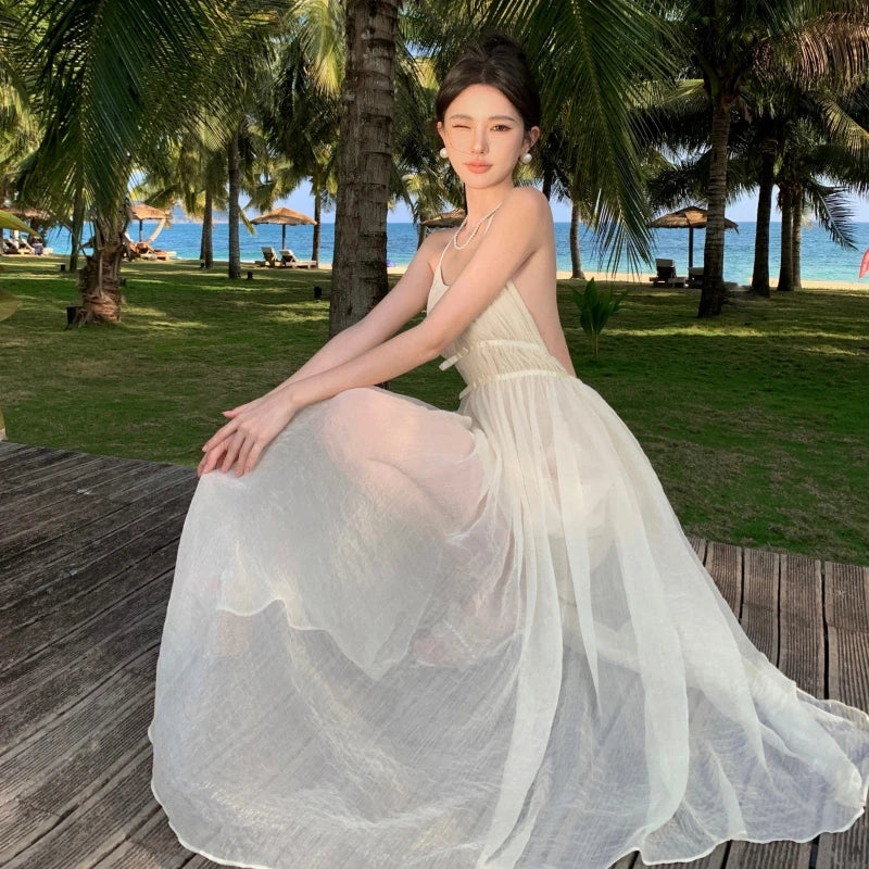 Betoverende Zomerse Backless Fee Lange Jurk