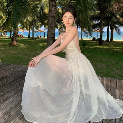 Betoverende Zomerse Backless Fee Lange Jurk
