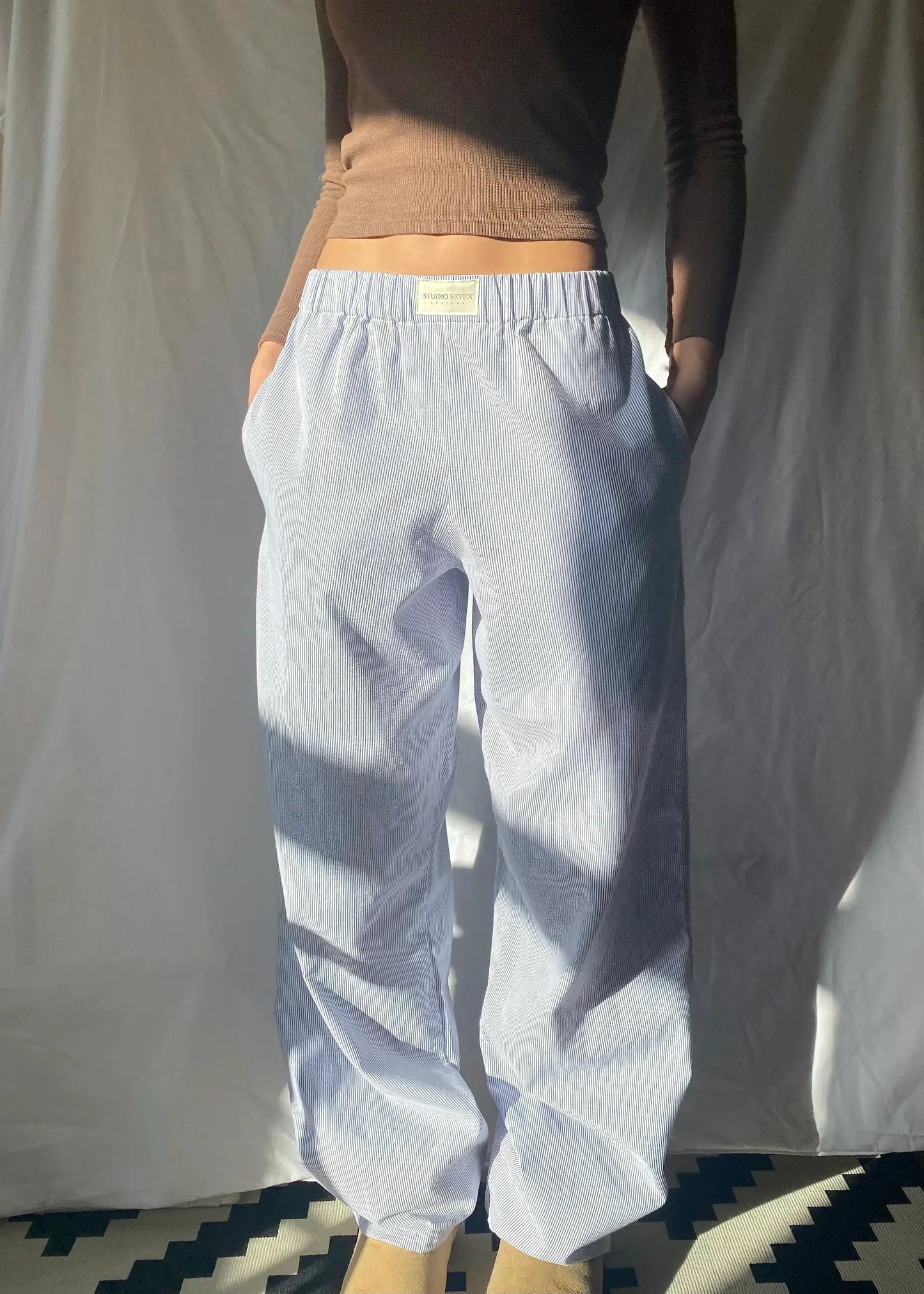 Zachte Bio-Katoenen Loungbroek Sienna Bruin Comfortabele Jogger