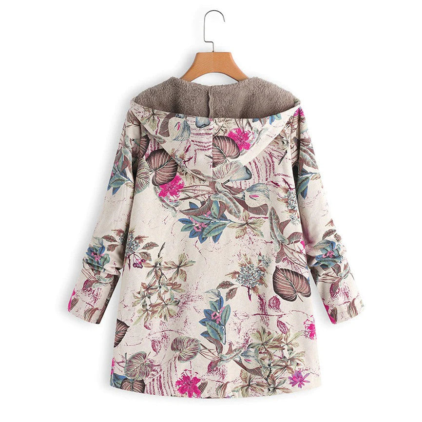Dames Vintage Jas Warme Stof Elegante Look