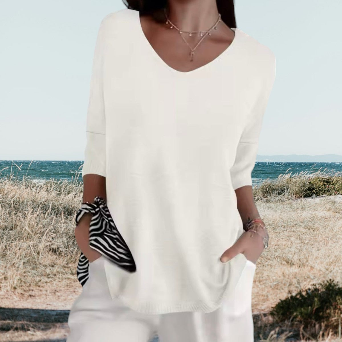 Lina | Dames Top – Lichtgewicht, Ademend & Elegant V-hals Design 7