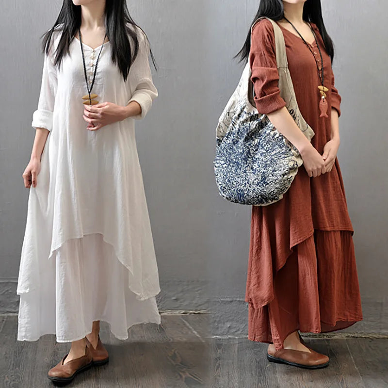 Stijlvolle Linnen Zomer Maxi Jurk van Zomerse Chic