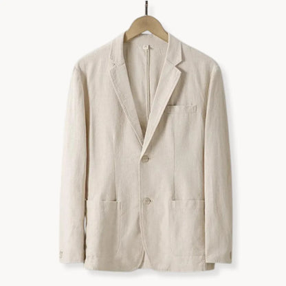 Heren Blazer Linnen Reverskraag voor Zakelijke Gelegenheden - Mode Vibes