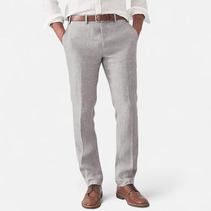 Linnen Broek Elastische Taille Zijzakken Comfortabel - Mode Vibes