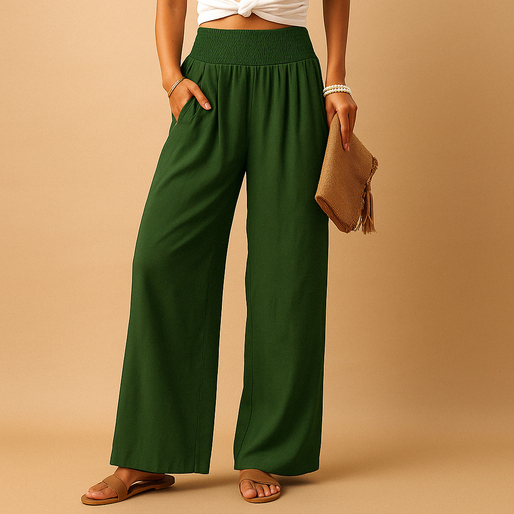 Dames Broek Zomer Luchtig Rechte Pijpen Elastisch