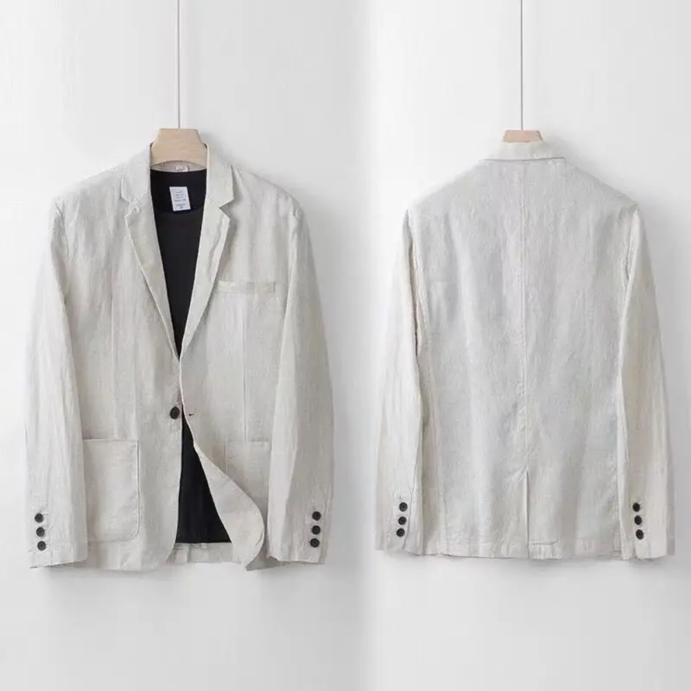 LinoStyle | Luxe Lichtgewicht Tailored Fit Mannen Linnenset 3