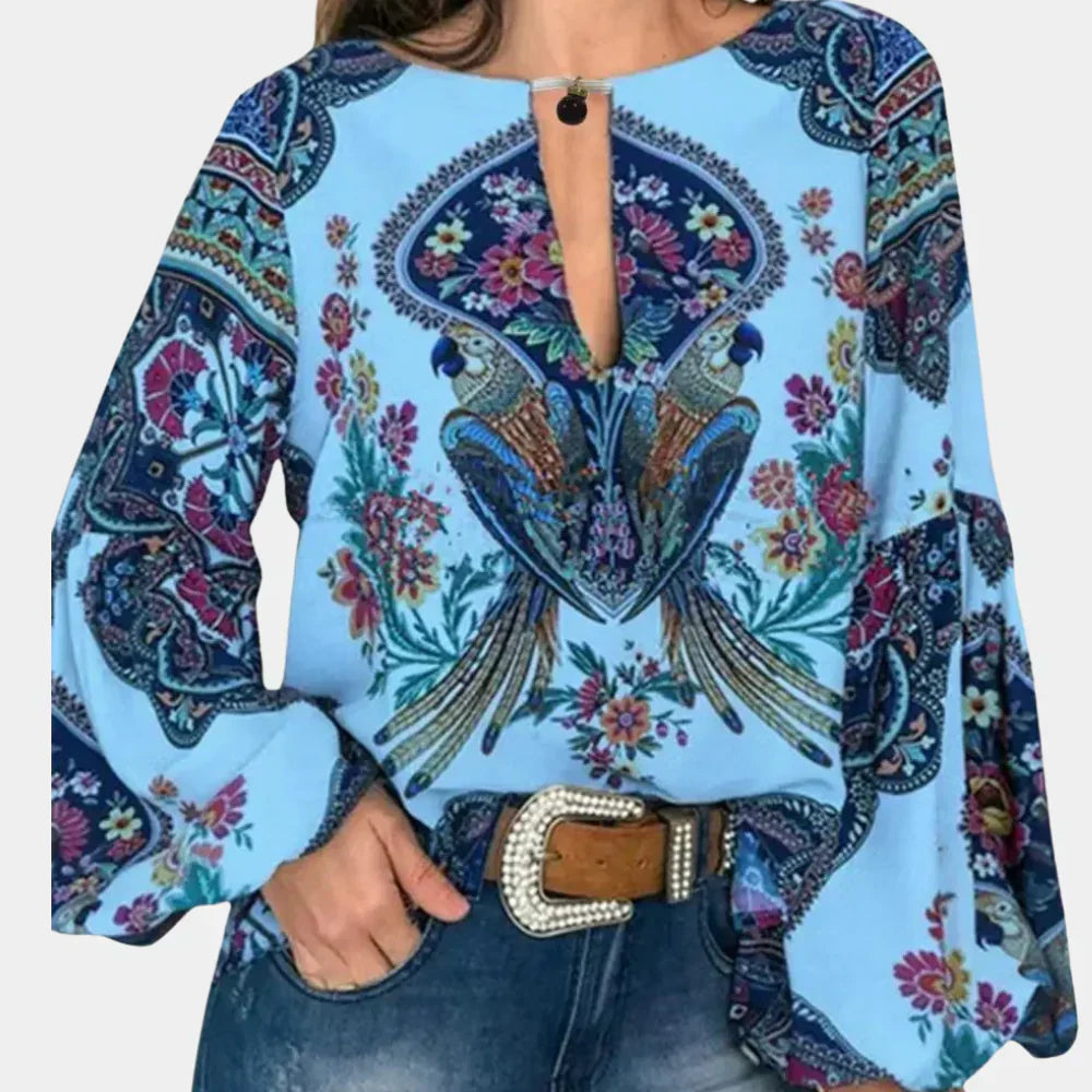 Dames Zomerblouse Bloemenprint Luchtige Jurkstof