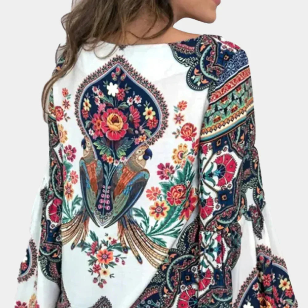 Dames Zomerblouse Bloemenprint Luchtige Jurkstof