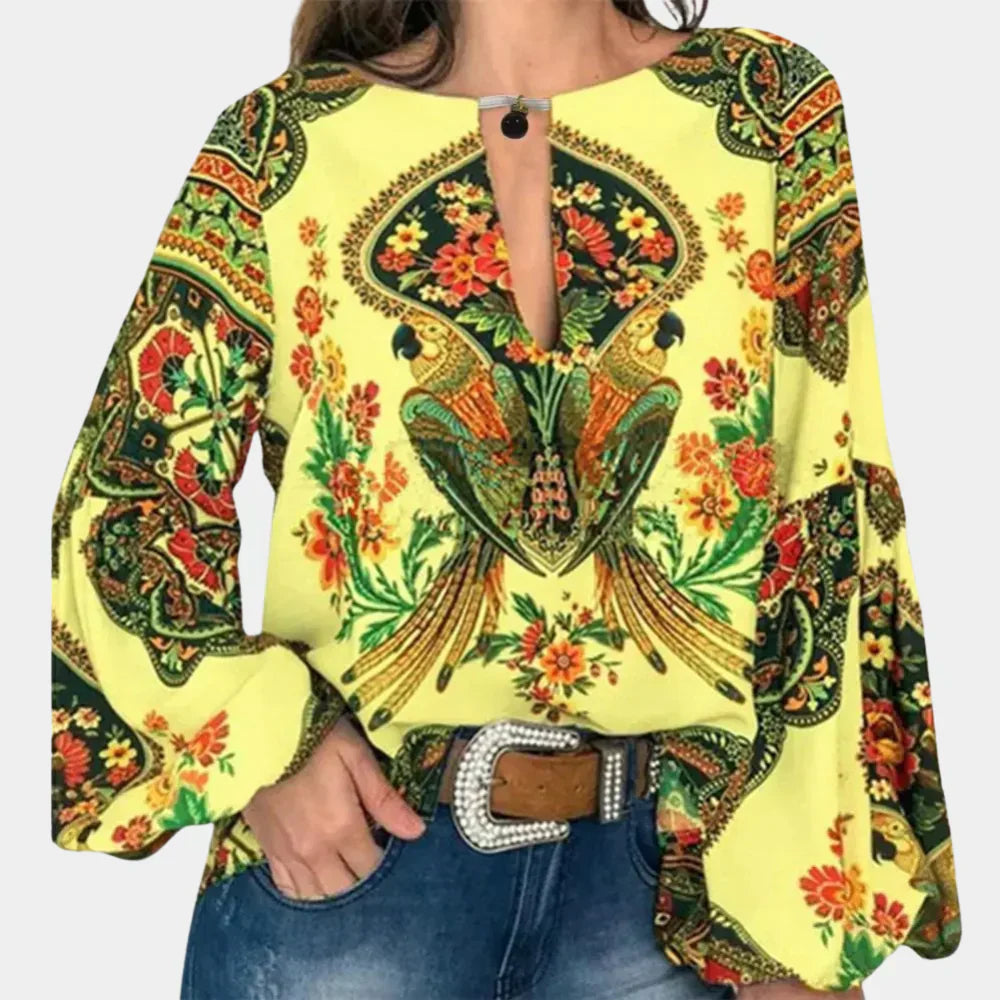 Dames Zomerblouse Bloemenprint Luchtige Jurkstof