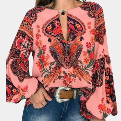 Dames Zomerblouse Bloemenprint Luchtige Jurkstof
