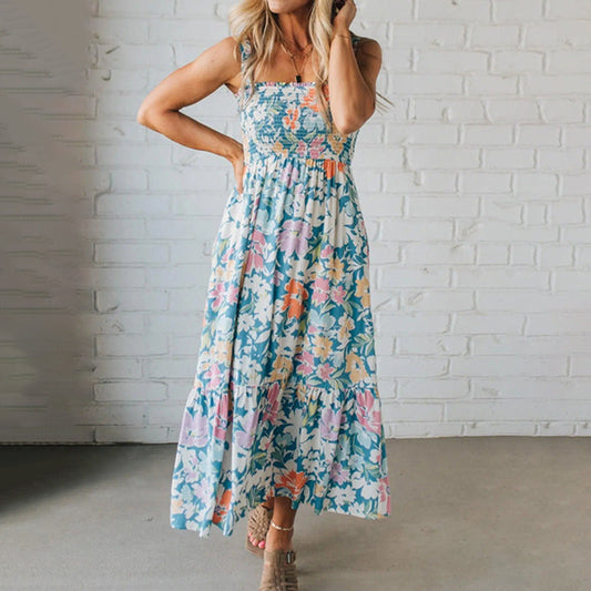 Liora | Elegante Zomerjurk Dames met Bloemenprint en Verstelbare Bandjes 0