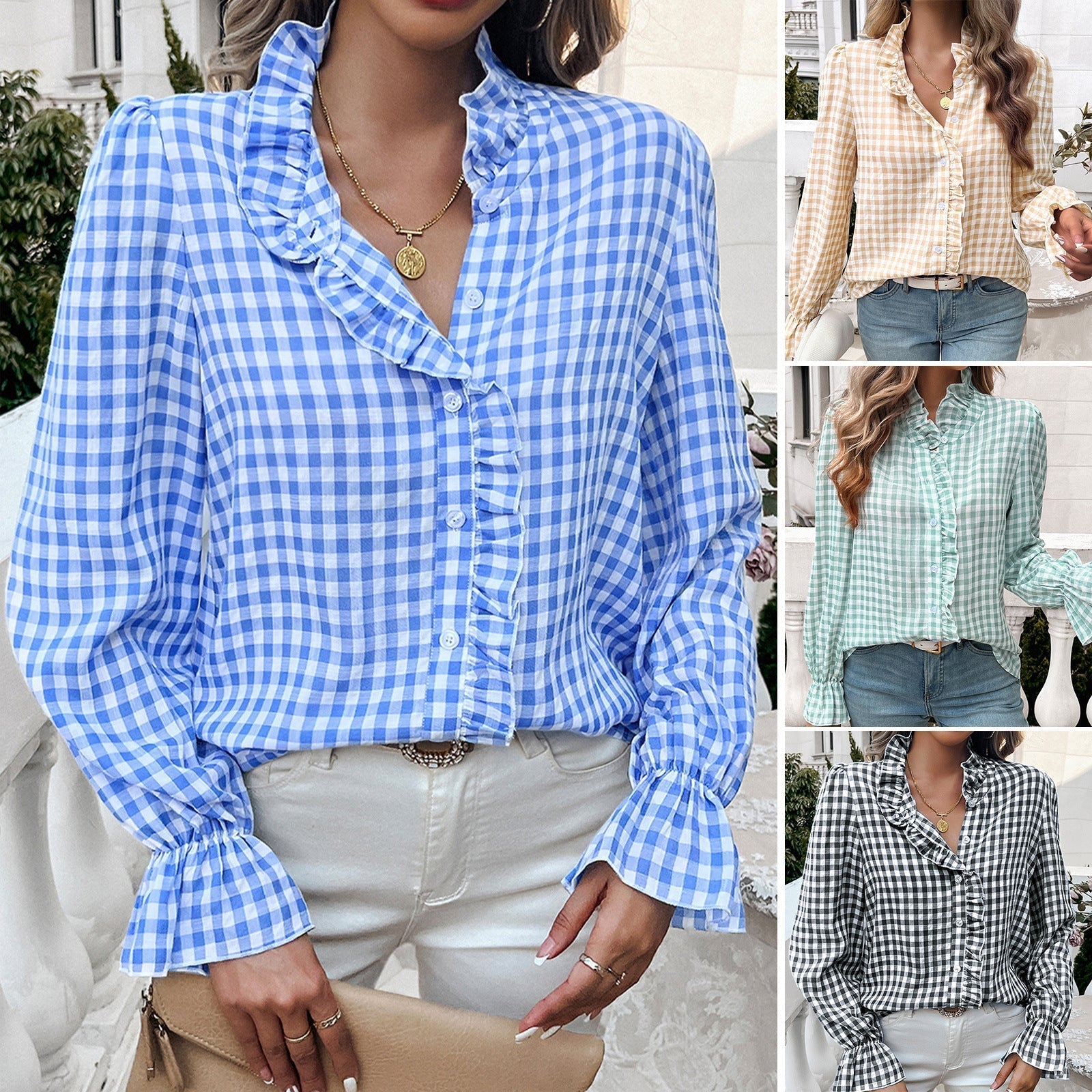Liora | Elegante en comfortabele geruite blouse 1
