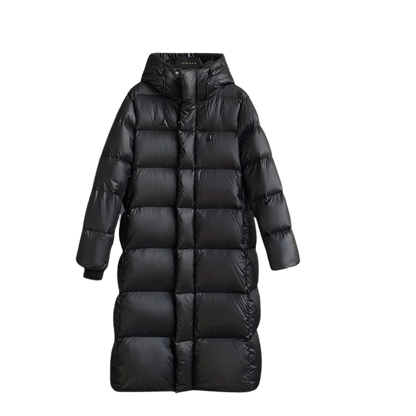 Dames Winterjas Lange Dikke Luxe Jas met Gouden Details - Mode Vibes