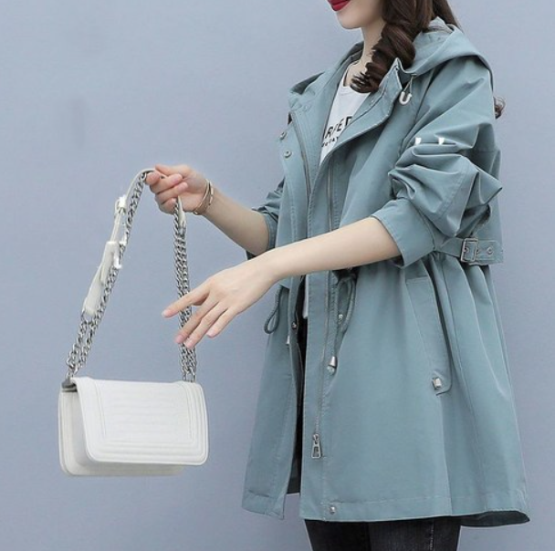 Lisa | Trench lungo impermeabile con cappuccio