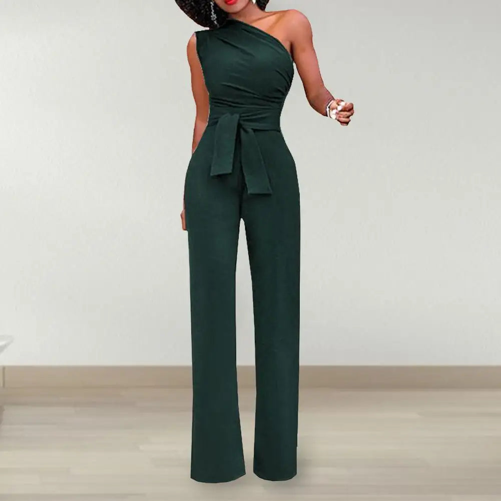 Dames Jumpsuit Eén Schouder Jurk Party Kleding
