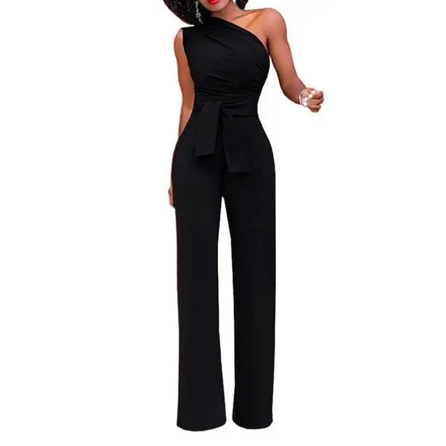 Dames Jumpsuit Eén Schouder Jurk Party Kleding