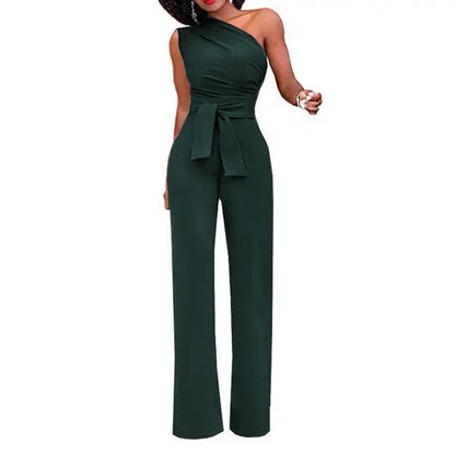 Dames Jumpsuit Eén Schouder Jurk Party Kleding