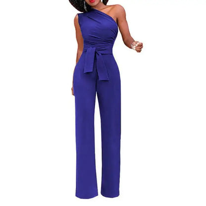 Dames Jumpsuit Eén Schouder Jurk Party Kleding