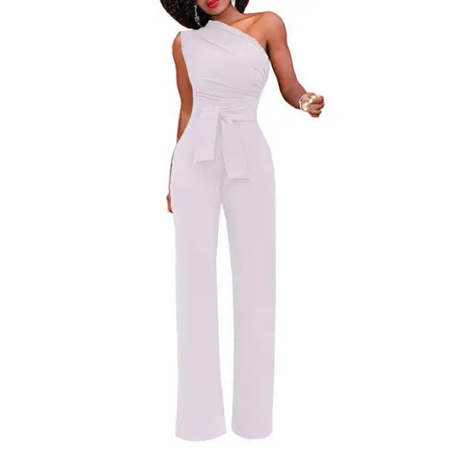 Dames Jumpsuit Eén Schouder Jurk Party Kleding