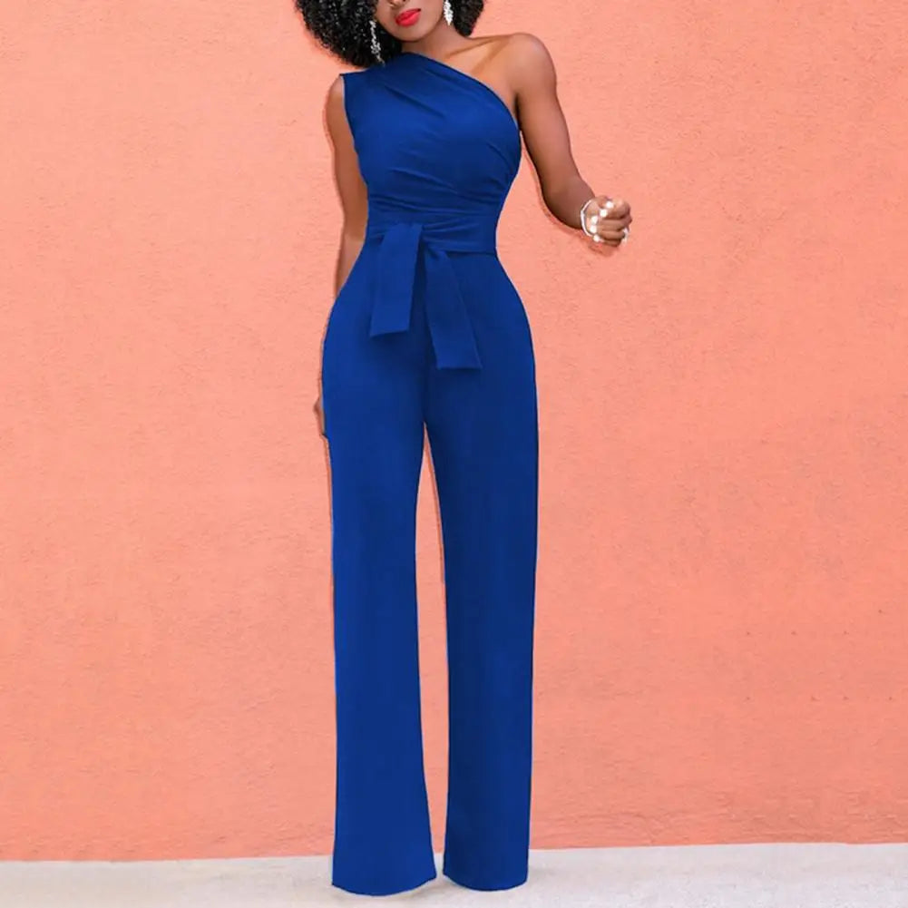 Dames Jumpsuit Eén Schouder Jurk Party Kleding