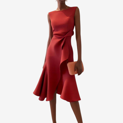 Livia | Elegante Asymmetrische Midi Jurk Dames voor Bruiloft 0