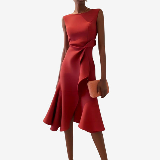 Livia | Elegante Asymmetrische Midi Jurk Dames voor Bruiloft 0