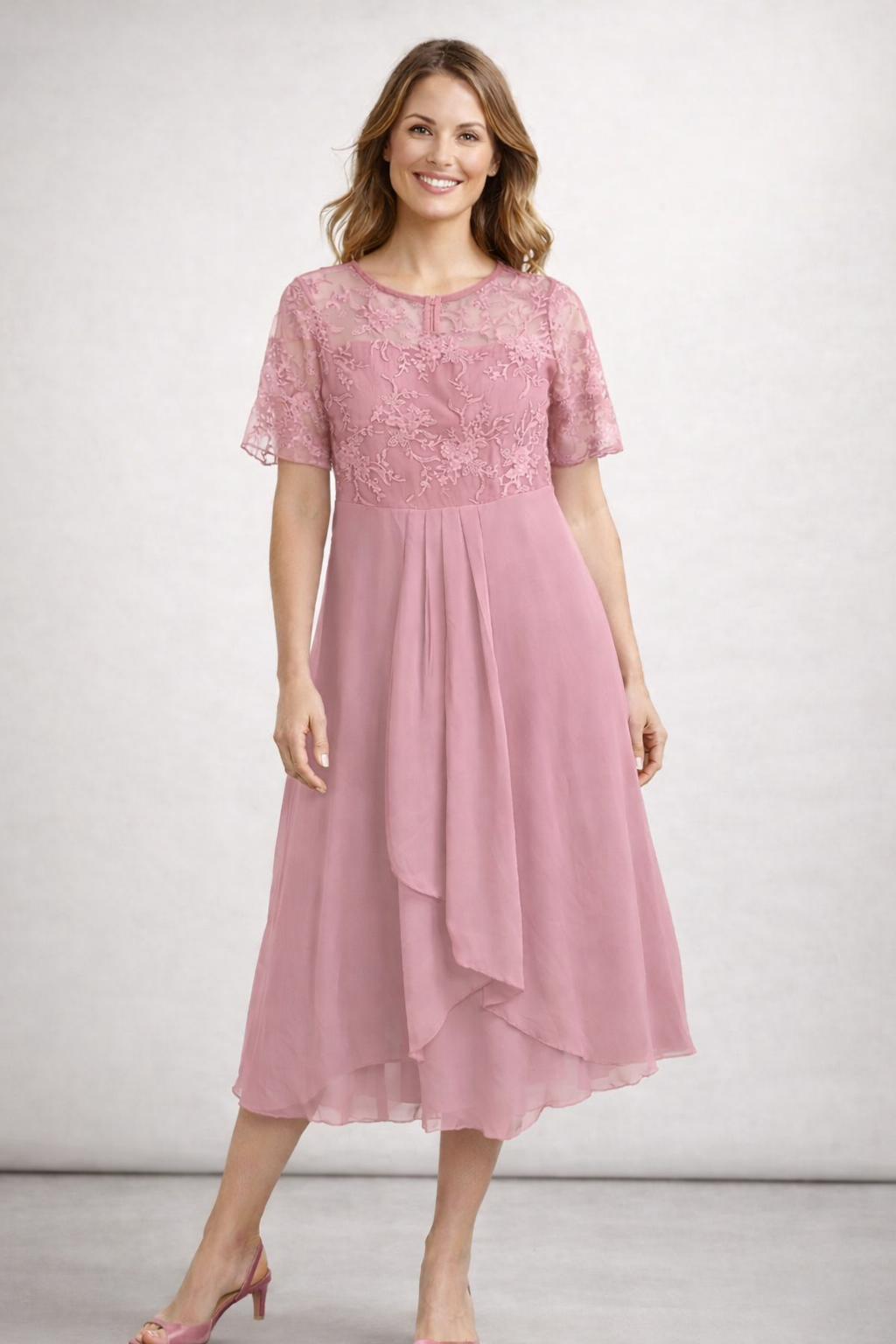 Livia | Elegante Midi Damesjurk voor Bruiloft en Zomer Events 0
