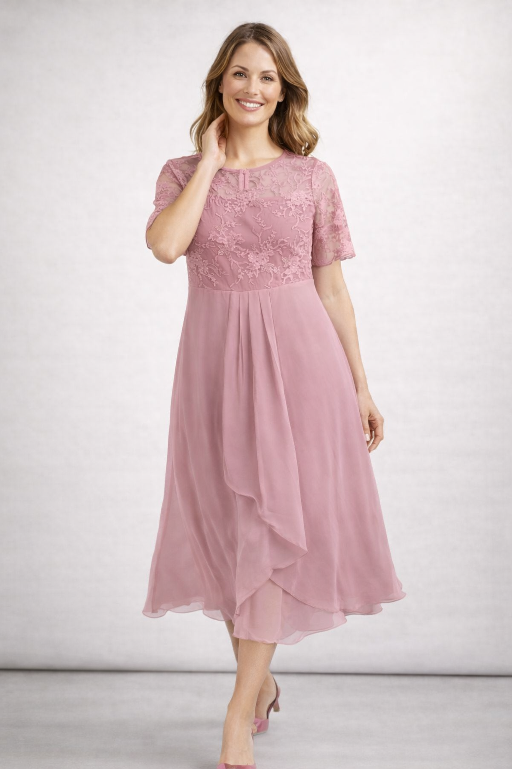 Livia | Elegante Midi Damesjurk voor Bruiloft en Zomer Events 2