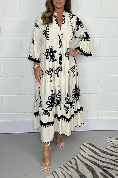 Livia | Elegante Vloeiende Lange Jurk Dames met Bloemenprint 1