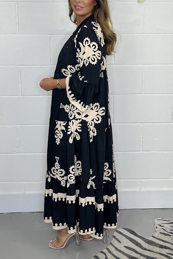 Livia | Elegante Vloeiende Lange Jurk Dames met Bloemenprint 6