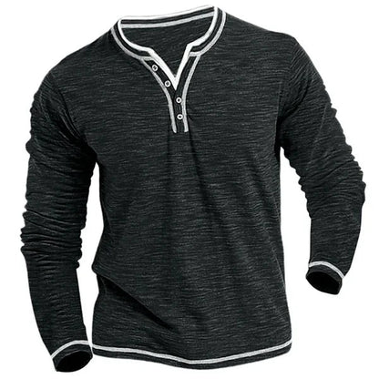 Long Sleeve Shirt Heren | V-hals & Verzorgde Look