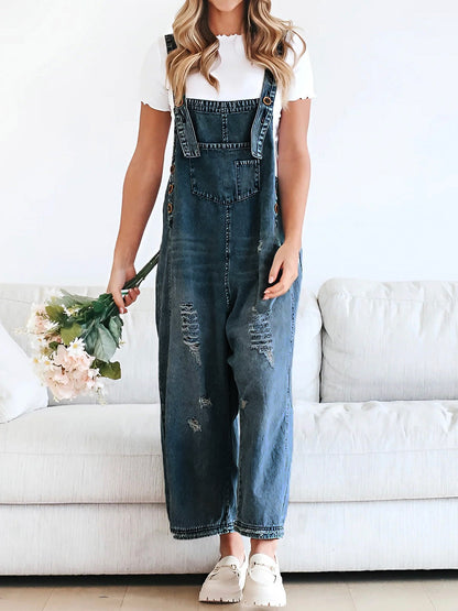 Dames Denim Tuinbroek Losse Zomerbroek
