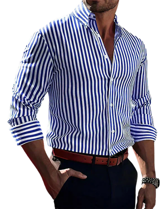 Lorenzo | Elegant Gestreept Heren Overhemd met Tailored Fit 0