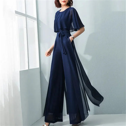 Zomer Jumpsuit met Lotusblad Mouwen