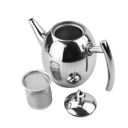 RVS Theepot met Zeef Voor Losse Theeblaadjes - Mode Vibes