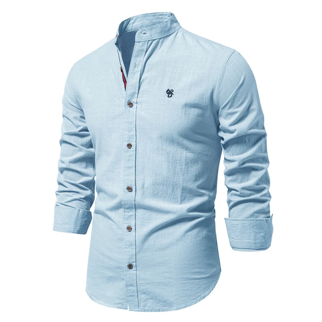 Luca | Elegante Camicia Uomo a Maniche Lunghe con Colletto Alto 5