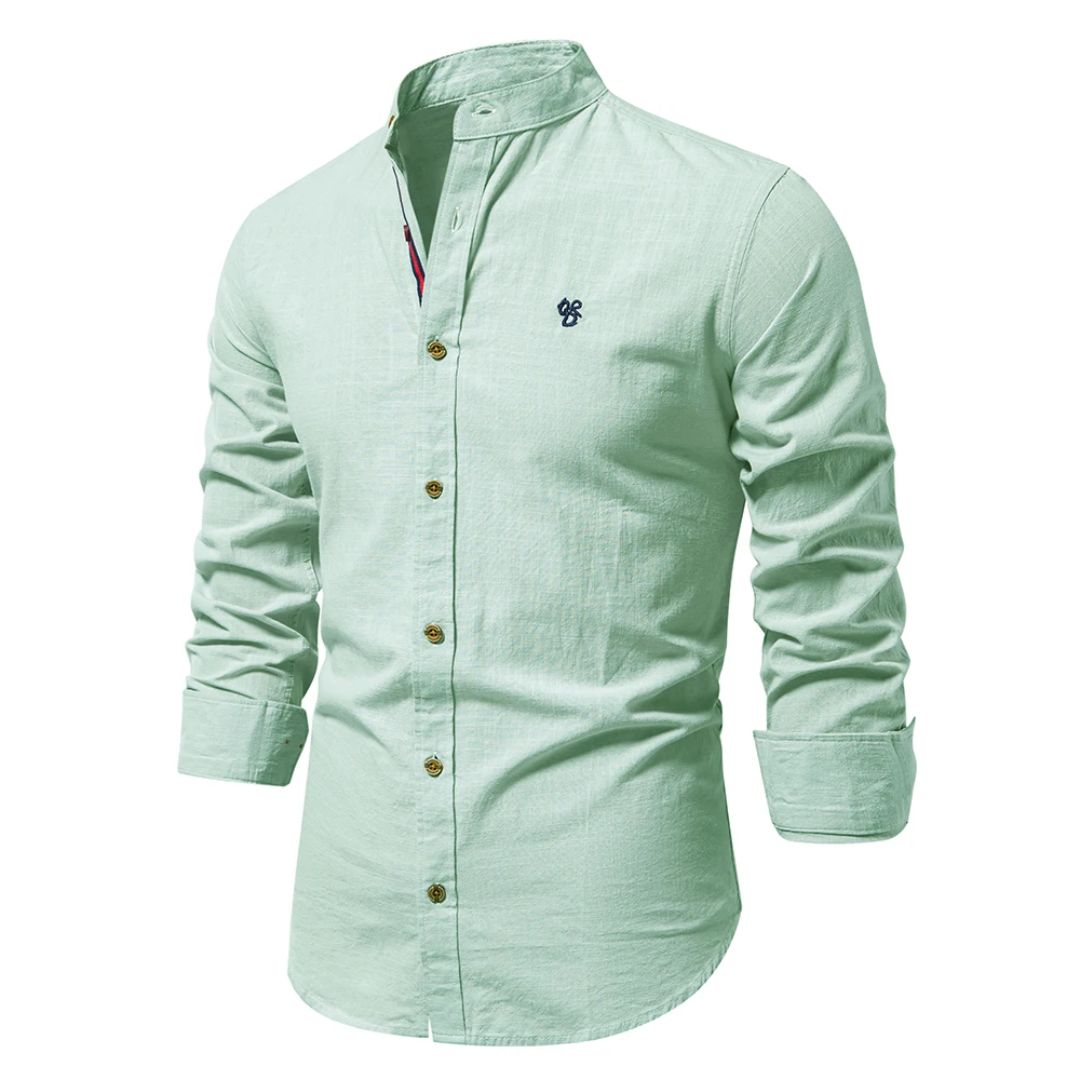 Luca | Elegante Camicia Uomo a Maniche Lunghe con Colletto Alto 6