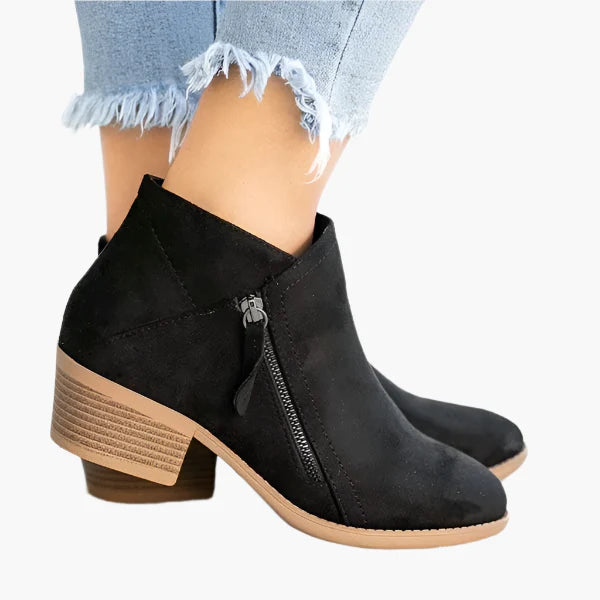 Luca | Enkellaarsjes Dames – Zwart, Vintage & Comfortabel met Hak 3