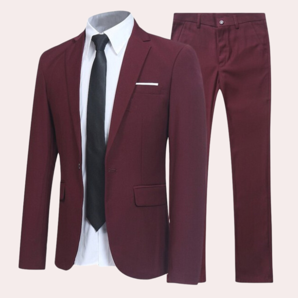 Herenpak Slim Fit Stijlvol donkerbruin