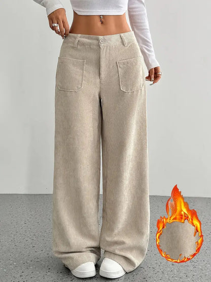 Luisa | Trendy corduroy broek met hoge taille