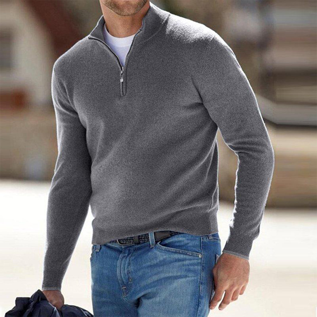 Heren Sweatshirt met Kwart-Rits – Comfortabel & Stijlvol