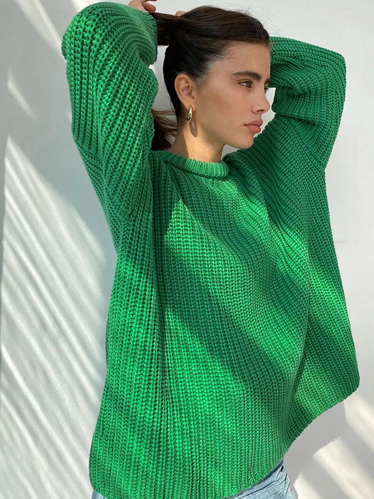 Dames Trui Grof Gebreid Oversized Ruim Model